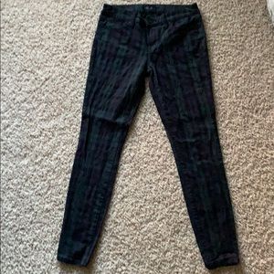 Plaid skinny pants